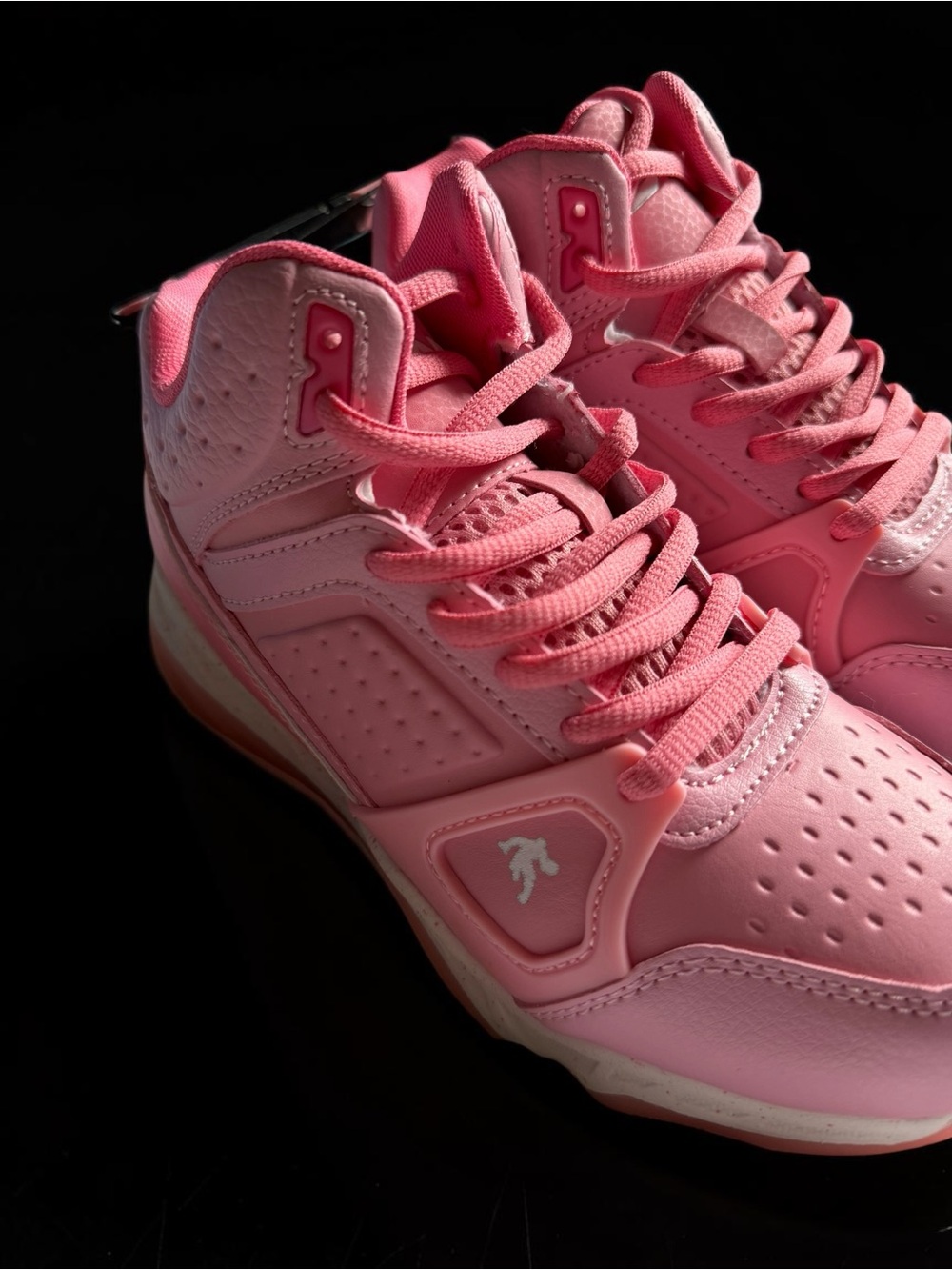 AND1 Girls Pink High Top Sneakers Youth Kid Shoes 2 NEW Athletic Casual Lace Up